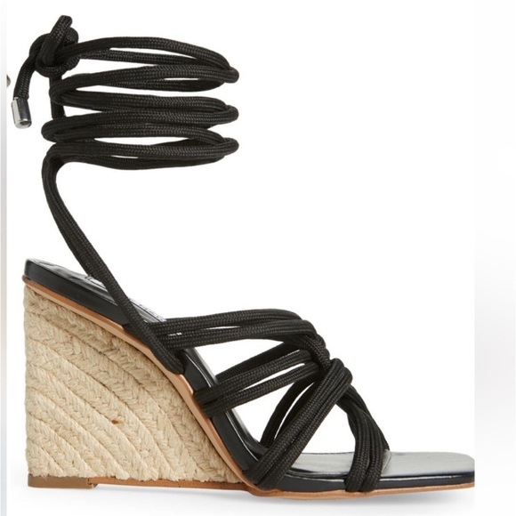 New Steve Madden Idolized wedge Sandal in black size 8 - Picture 3 of 9